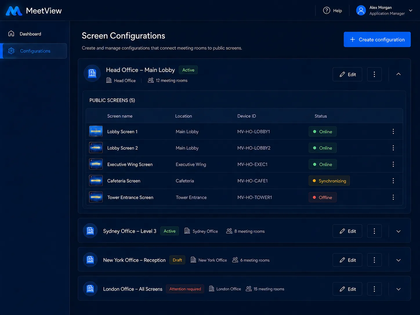 The MeetView administrator console